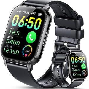 Smartwatch (Answer/Make Call) for Men Women, 1.85" HD Touch Screen Fitness Watch with Heart Rate Sleep SpO2 Monitor, IP68 Waterproof, 100+Sport Mode Activity Trackers for Android iOS