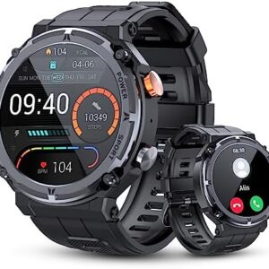 Smart Watch, 5ATM Waterproof Military Smart Watches for Men with Bluetooth Call (Answer/Dial Call), 1.39'' Outdoor Tactical Fitness Tracker Watch with 111 Sports Moeds for Android iOS