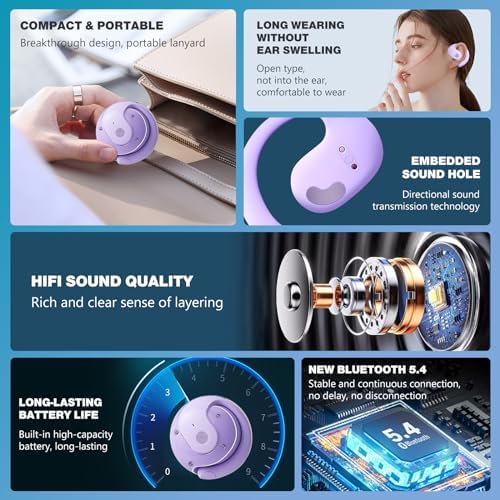 TWS Wireless Bluetooth Earphone Bluetooth OWS Headphone, Ows Hanging Earphones 5.4 Bluetooth, Hy-T26 X15 Pro Earphone Wireless Bluetooth, Hanging Earphones Waterproof in-Ear Noise Reduction - Image 2