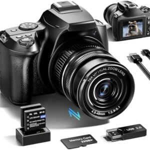 NBD Digital Cameras for Photography & Video, 4K & 64MP 40 X Zoom Vlogging Camera for YouTube with WiFi & App Control, Flash & HDMI Output, 32GB SD Card(2 Batteries) W2