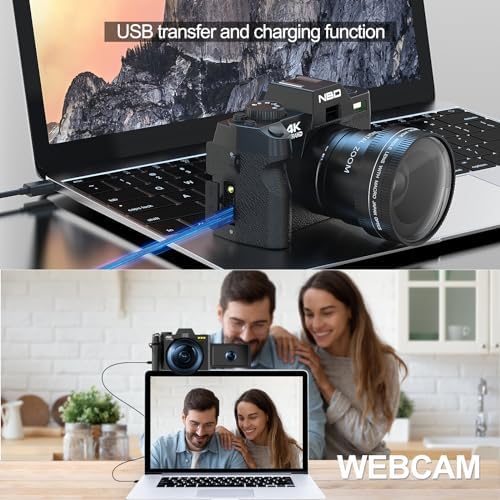 48MP Digital Cameras for Photography with Lens, Autofocus Vlogging Camera for YouTube,16X Zoom Anti-Shake Video Camera, 32GB TF Card & 2 Batteries(S100 WM Black) - Image 3