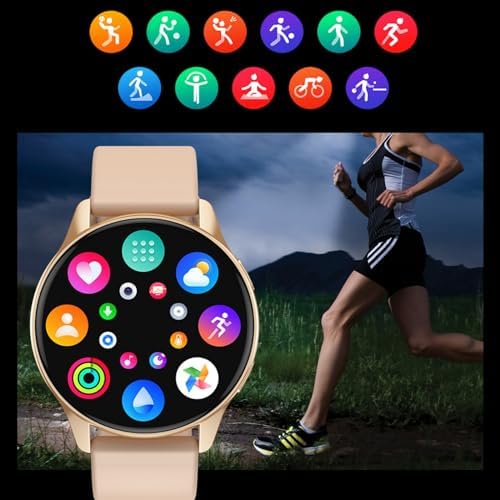 Smart Watch for Women,Fitness Tracker with Blood Oxygen and Heart Rate Monitor, Step Counter, IP67 Waterproof,1.28"" Fintness Watch and Smartwatch for Android&iOS (Rose Gold), T2PRO - Image 8