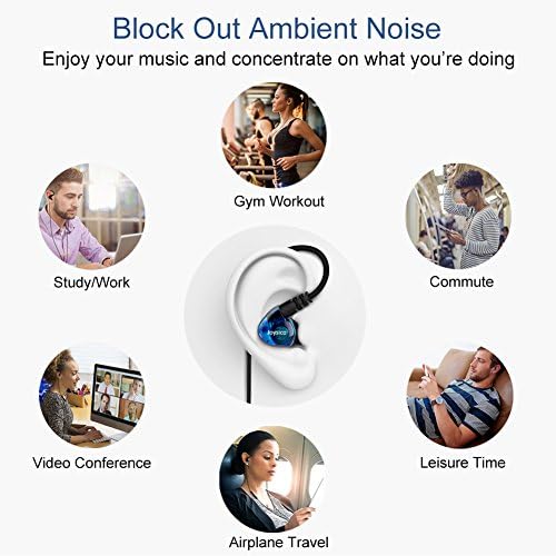 Wired Over Ear Earbuds for Kids Women Small Ears, Sport in-Ear Headphones Earhook Earphones for Running Exercise Jogging, Ear Buds with Case Microphone and Volume for Cell Phones Laptops Blue - Image 4