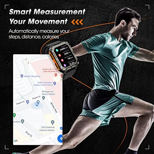 Military Smart Watch for Men with Blood Pressure (Answer/Make Call), Rugged Tactical Smartwatch for Android and iPhone, 10 ATM Waterproof Outdoor Sports Fitness Tracker with Heart Rate, Sleep Monitor - Image 7