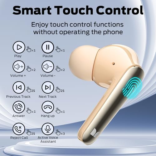 Monster N-Lite 203 AirLinks Wireless Earbuds, Bluetooth 5.3 Headphones HiFi Stereo, Wireless Earphones with 30H Playback, Type-C Charging, HD Clear Call, Touch Control, IPX6 Waterproof in-Ear Earbuds - Image 7