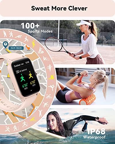 Smart Watch for Women - 1.8" Full Touch HD Screen, 24-Hour Heart Rate, Blood Oxygen, Sleep Monitor, Alexa Built-in, IP68 Waterproof, 100 Sports Modes, Unisex - Image 5