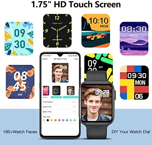 Bebinca Smart Watch (Answer/Make Call) with Heart Rate/Sleep/Blood Oxygen Monitor, Voice Assistant Compatible with Samsung iPhone Android Phones, IP68 Waterproof, Black - Image 5