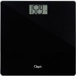 Ozeri Precision 440 lbs Body Weight Scale (0.1 lbs / 0.05 kg Bath Scale Sensors) in Tempered Glass, with Infant, Pet & Luggage Tare