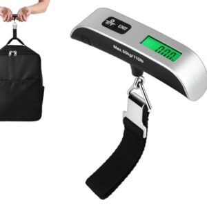 Luggage Weight Scale Portable Digital Suitcase Scale for Travel Handheld Scale with Temperature Sensor, 110 lb/50 kg, Battery Included