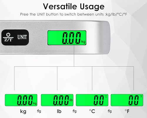 Luggage Weight Scale Portable Digital Suitcase Scale for Travel Handheld Scale with Temperature Sensor, 110 lb/50 kg, Battery Included - Image 6