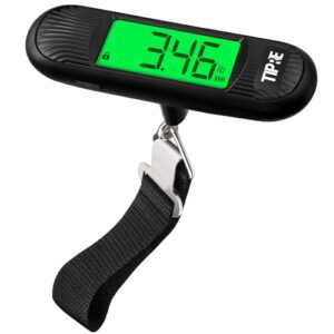 Luggage Scale, 110lb Luggage Weight Scale Digital Suitcase Scale with Hook, Portable Weight Scale for Travel with Backlight LCD Display, Baggage Scale for Travelers, Battery Included - Black