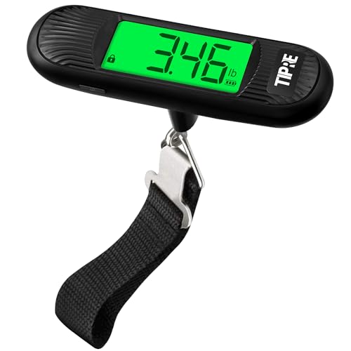 Luggage Scale, 110lb Luggage Weight Scale Digital Suitcase Scale with Hook, Portable Weight Scale for Travel with Backlight LCD Display, Baggage Scale for Travelers, Battery Included - Black