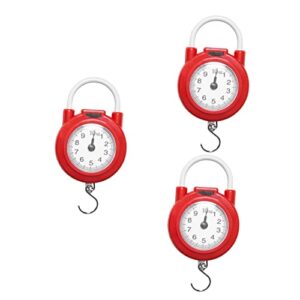 INOOMP 3pcs Spring Balance Portion Control Scales Portable Scales for Body Weight Portable Vegetables Scale Travel Bag Weighing Scale Spring Scale Crane Suitcase Weight Scale Hook Metal