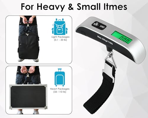 Luggage Weight Scale Portable Digital Suitcase Scale for Travel Handheld Scale with Temperature Sensor, 110 lb/50 kg, Battery Included - Image 2