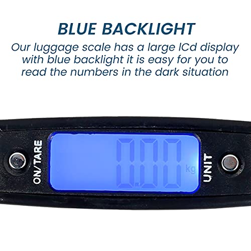 Digital Luggage Scales, 50kg/110lb Electronic Hanging Scales, Portable Digital Luggage Scale with Backlight Digital Display Travel, Handheld Style Suitcase Scales Baggage Scale for Travel Home Use - Image 3