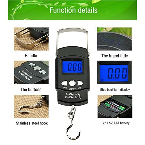 Digital Luggage Scale Professional Suitcase Travel Bag Hanging Scales Weight Balance with Tape Measure Backlight 50kg/10g - Image 7