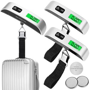 Digital Luggage Scale,3 Pack Luggage Weight Scale,110LB Handheld Digital Hanging Scales,Baggage Scale with Backlit LCD Display,Portable Suitcase Weight Scale with Hook for Travelers,Battery Included