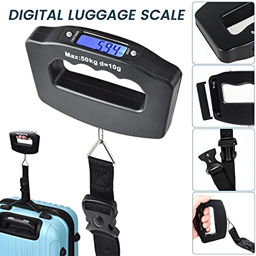 Digital Luggage Scales, 50kg/110lb Electronic Hanging Scales, Portable Digital Luggage Scale with Backlight Digital Display Travel, Handheld Style Suitcase Scales Baggage Scale for Travel Home Use - Image 9