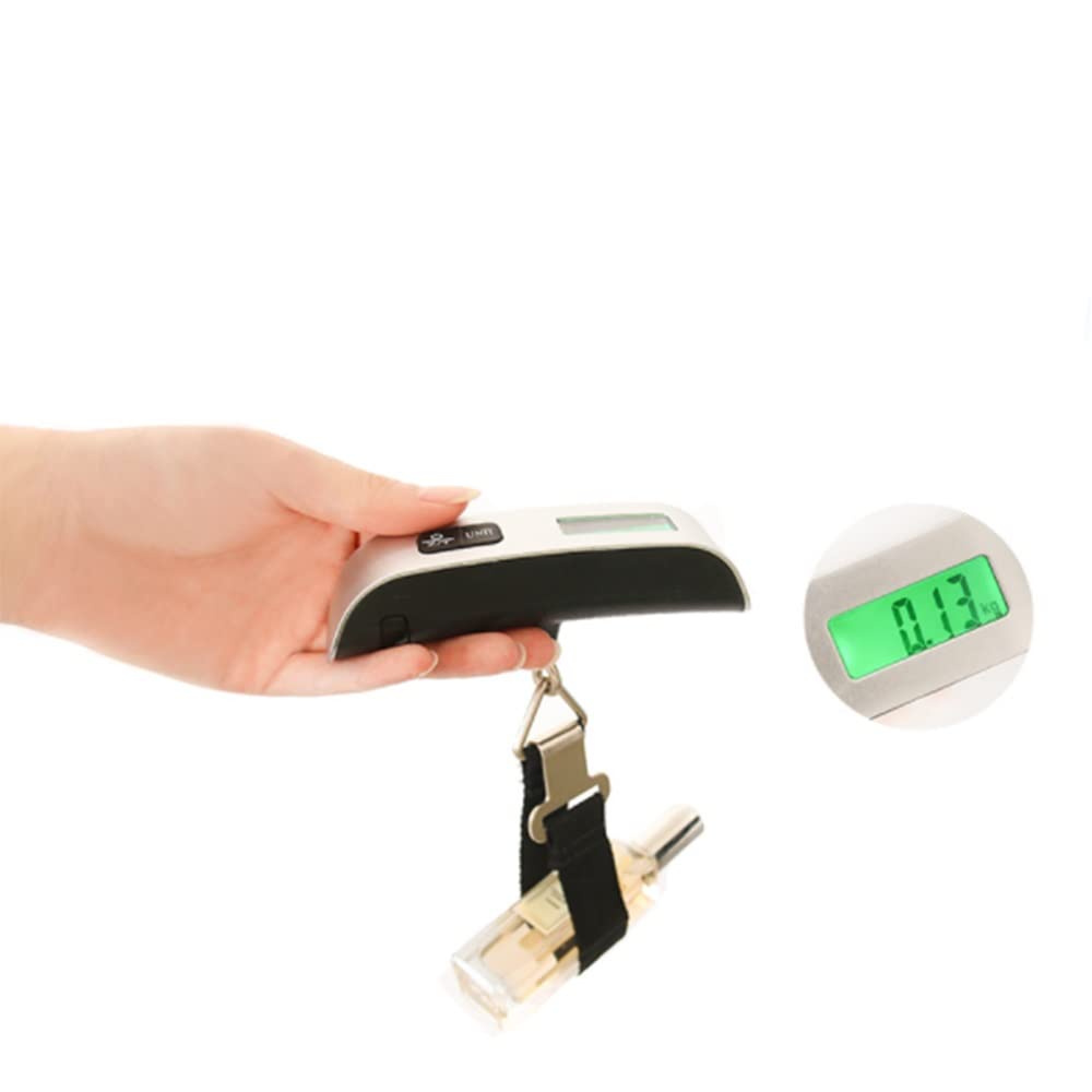 DINGZZ Portable Scale Digital LCD Display 50kg Handheld Suitcase Travel Bag Weight Hook Electronic Weighing Scale Weighing