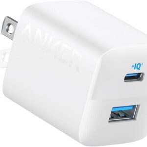 USB C Charger 33W, Anker 323 Charger, 2 Port Compact Charger with Foldable Plug for iPhone 15/15 Plus/15 Pro/15 Pro Max/14/13, Pixel, Galaxy, iPad/iPad Mini and More (Cable Not Included) - White