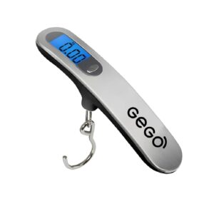 GEGO Digital Luggage Hanging Scale, Portable for Baggage Travel with Temperature Sensor, Heavy Duty Hook, Backlight LCD Display, Includes Long-Lasting Battery with Automatic Shutdown, 50kg/110lb