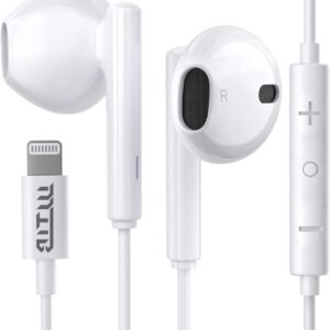 Wired Headphones for iPhone Earbuds with Lightning Connector Earphones Built-in Microphone & Volume Control Headsets Compatible with iPhone 14/14Pro/12/12Pro/13Pro/11/XS Max/XR/XS/X/SE/8P, 1Pack