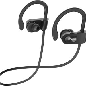 Bluetooth Headphones, Deep Bass Wireless Running Headphones w/16 Hrs Playtime, Bluetooth Earbuds in-Ear w/Earhooks, IPX7 Waterproof Sports Earphones with Microphone for Calls