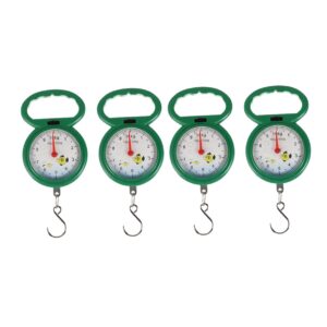 Zerodeko 4pcs Portable Spring Scale Spring Balance Scales Spring Scales Hanging Spring Scale Weighing Scale for Luggage Food Vegetables Spring Scale Digital Fishing Plastic Travel Handheld