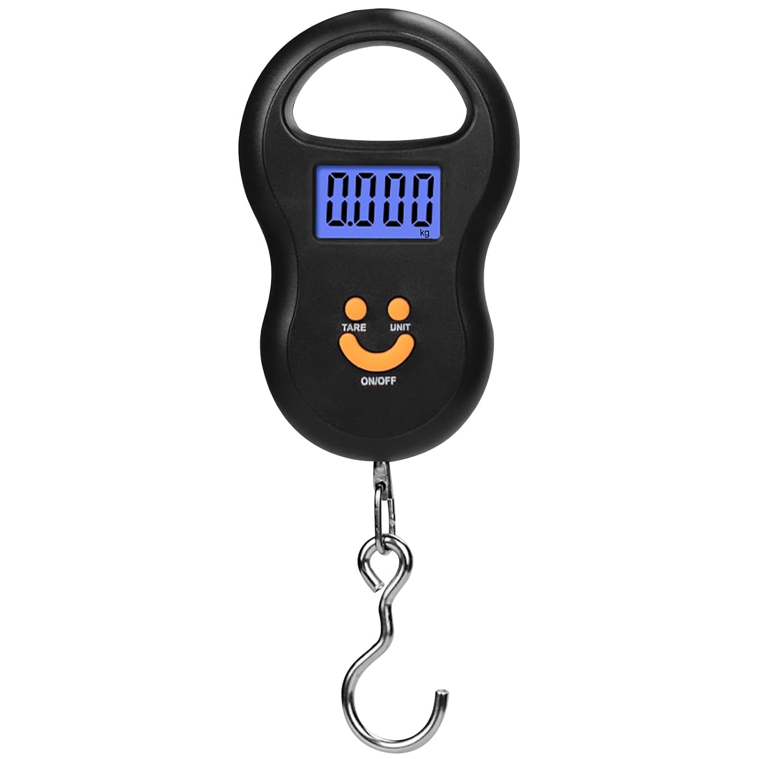 Fish Scale 50KG Hanging Scale Luggage Scale Weighing Scale with Comfortable Handle and Large Hook, Suitable for Home Farm Outdoor Hunting Fishing (Black)