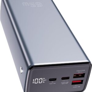 65W Laptop Power Bank 50000mah Fast Charging for Laptop, Large Travel Laptop Battery Power Bank for Camping, USB C LED Display Portable Phone Charger Battery Power Banks for iPad Tablet Outdoor