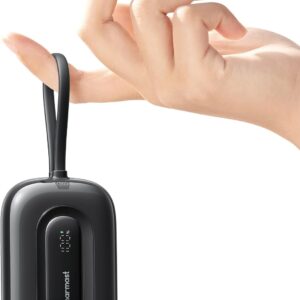 Charmast Portable Charger with Built in Cable, 10000mAh Phone Charger 20W Fast Charging for Gift，USB C Power Bank with Code, Small Battery Pack with Wide Compatible with iPhone 15/14/13 Samsung Google