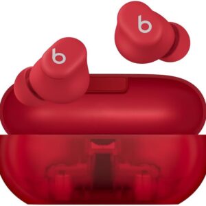 Beats Solo Buds - Wireless Bluetooth Earbuds | 18 Hours of Battery Life | Apple & Android Compatibility | Built-in Microphone - Transparent Red