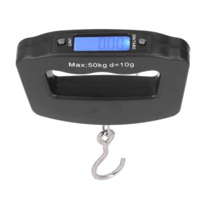 Portable Handheld Travel Luggage Electronic Scale, Digital Hanging Scales 50kg with Hook LCD Display Unit Conversion Electronic Hook Scale for Shopping Fishing Household