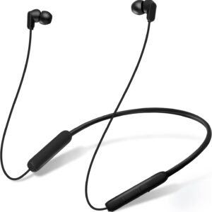 N18 Neckband Bluetooth Earbuds, Wireless Bluetooth 5.2 Headphones with Microphone, Ultra-Lightweight Comfort, IPX7 Waterproof, Deep Bass Strong Beat, 20H Playtime, Magnetic Earphones -Black