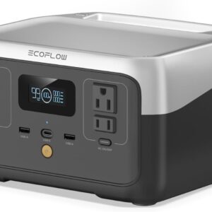 EF ECOFLOW Portable Power Station RIVER 2, 256Wh LiFePO4 Battery/ 1 Hour Fast Charging, 2 Up to 600W AC Outlets, Solar Generator (Solar Panel Optional) for Outdoor Camping/RVs/Home Use