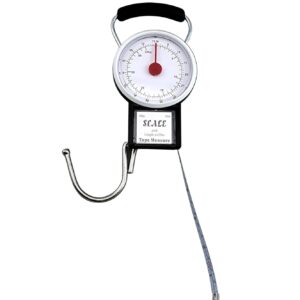 Manual Luggage Baggage Scale with Tape Measure with Dial Analog Display Travel Size Portable Take Along