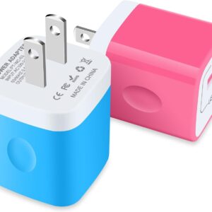 USB Charger Cube,5W Charger Block,2 Pack USB Power Adapter Charging Box for iPhone 16/15 Pro/14 Pro Max/13/12/11/SE/XS/XR/X/8Plus,Samsung Galaxy S25/S24/S23 FE/S22/S21/Note 20,Pixel 9/8/7,Moto