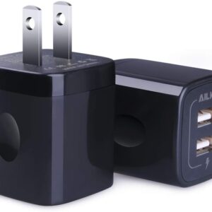 USB Wall Charger, AILKIN 2.1A Dual Port Portable Universal USB Wall Charger Adapter Box for iPhone 15 14 13 12 Mini Pro Max SE 11 XS XR X Plus, Samsung Galaxy A04S A14 S22 S21, Google Pixel 7 7a 6 6a