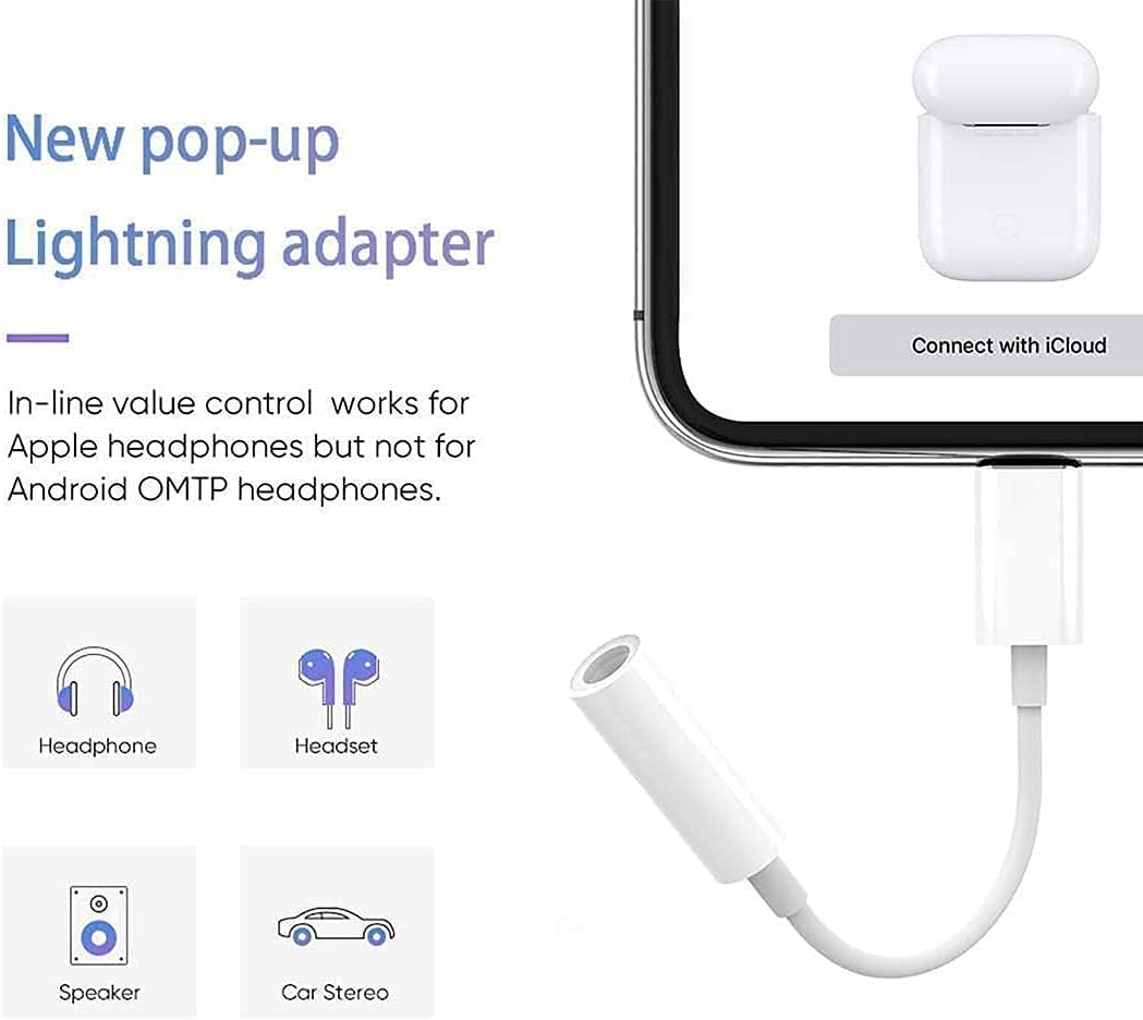 Apple MFi Certified 3 Pack Lightning to 3.5 mm Headphone Jack Adapter, iPhone Audio Dongle Cable Earphones Headphones Converter Compatible with iPhone 14 13 12 Pro 11 Pro X XR XS XS Max 8 7 - Image 2