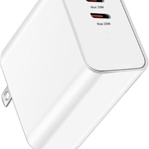 40W Dual Port USB C Wall Charger for iPhone,20W PD Power Adapter Fast Charger Type C Fast Charging Block for iPhone 11/12/13/14 /Pro Max,Plus, XS/XR/X, iPad Pro,Samsung Galaxy,Pixel