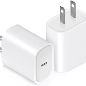 USB C Charger Block 20W, Ocupwei PD 3.0 Fast Charging Wall Charger USBC Power Adapter Type C Brick Cube for iPhone 16/16Pro/16Pro Max/16Plus/15/14/13/12/11, iPad, Samsung, Google[2 Pack]