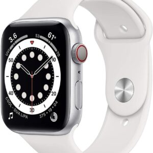 Apple Watch Series 6 (GPS + Cellular, 40mm) - Silver Aluminum Case with White Sport Band (Renewed)