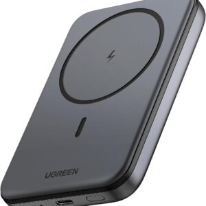UGREEN Magnetic Power Bank, 10,000mAh Wireless Portable Charger, PD 20W Fast Charging Battery Pack with USB-C for Magsafe, iPhone 16/16 Pro/15/15 Plus/15 Pro/15 Pro Max, iPhone14/13/12 Series, Black
