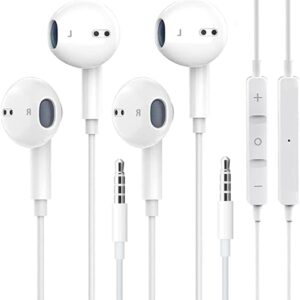 [2Pack] 3.5mm Headphones,Aux Earphones,Headphones with Microphone and Volume Control Compatible with Phone 6,pad,Computer,MP3,MP4