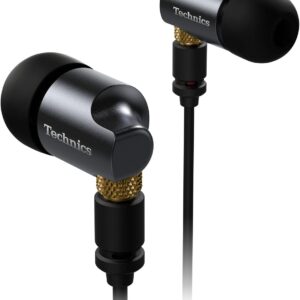 Technics Premium in- Ear Monitors IEM, High-Fidelity Wired in-Ear Earbuds Earphones with Innovative 10mm Driver for Ultra-Low Distortion - EAH-TZ700, Black/Gold