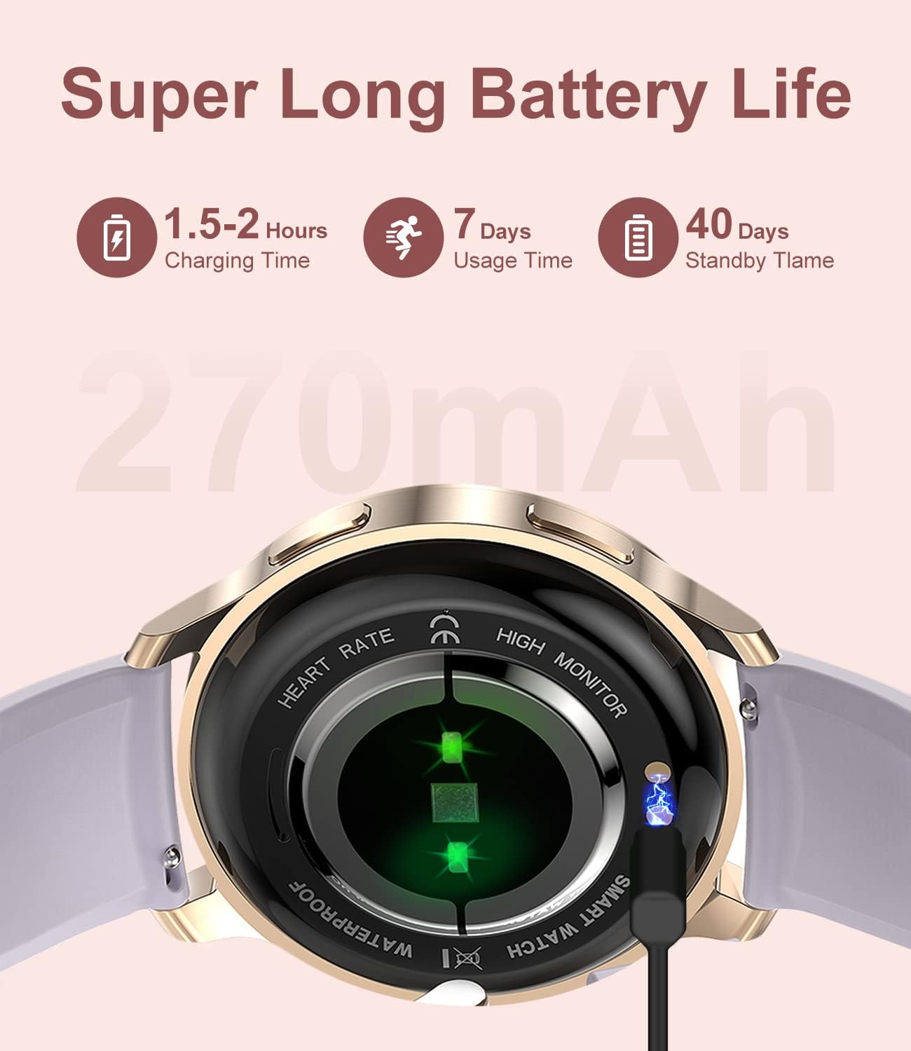 Smart Watches for Women(Answer/Make Call),1.32" HD Ladies Smartwatch with AI Voice Control,20 Sport Modes,Calorie,Heart Rate/Blood Pressure/Sleep Tracker Womens Smart Watch for Android,iOS Purple - Image 6