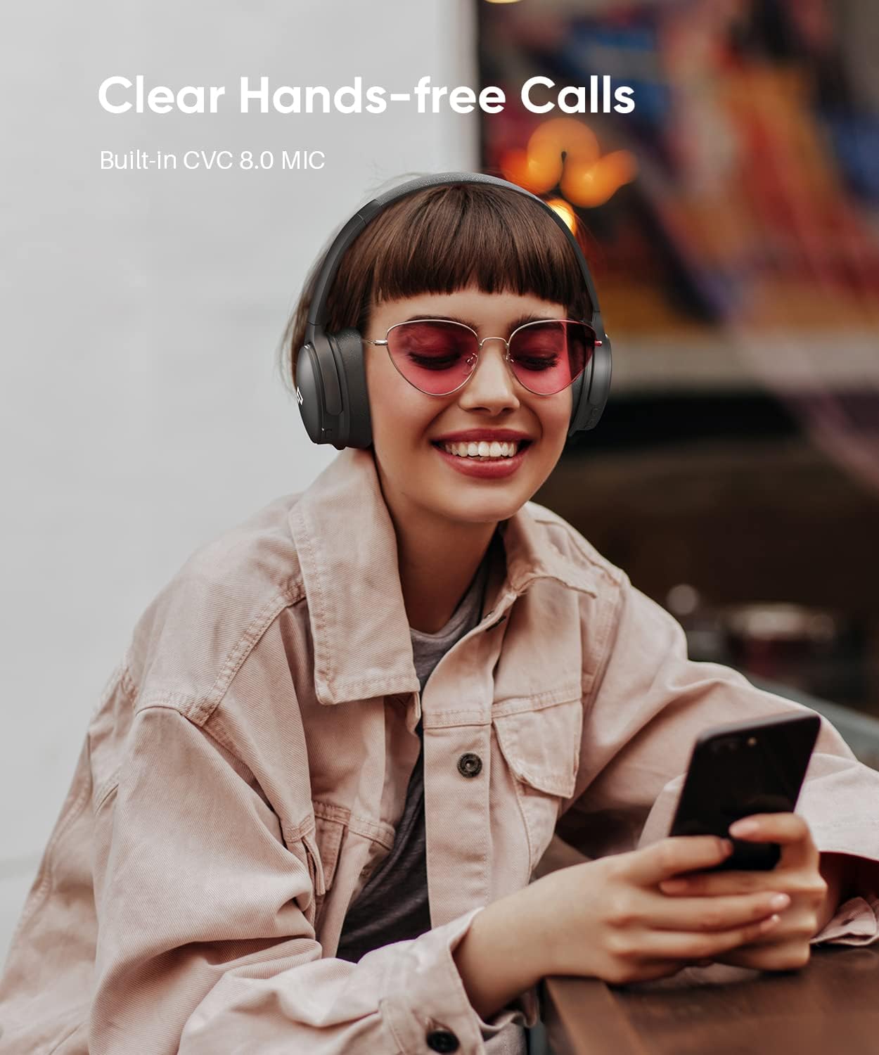 INFURTURE Active Noise Cancelling Headphones, H1 Wireless Over Ear Bluetooth Headphones, Deep Bass Headset, Low Latency, Memory Foam Ear Cups,40H Playtime - Image 6