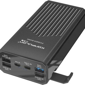 Power Bank 40000mah Portable Charger 20W USB-C Battery Pack with 5 Outputs & 2 Inputs External Battery Cell Phone Charger with Phone Holder Compatible with iPhone 12, MacBook Pro and Samsung