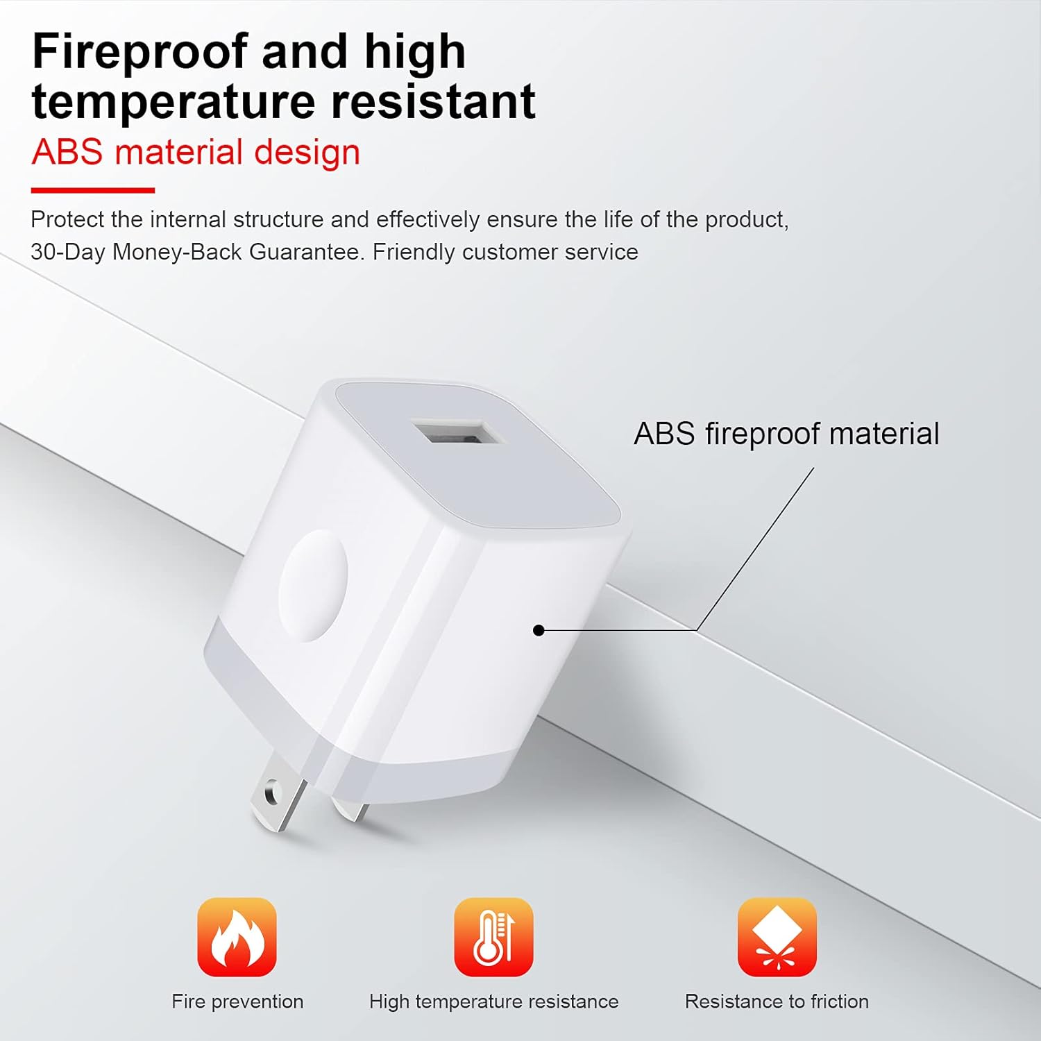 iPhone Charger Block, Plug in Phone Charger, Sicodo 4Pack Single Port USB Wall Charger Fast Charging Adapter Cube Box for iPhone 16 15 14 13 SE(2020) 12/11pro/XS/XS Max,Samsung Galaxy S24/S23/S22,LG - Image 5