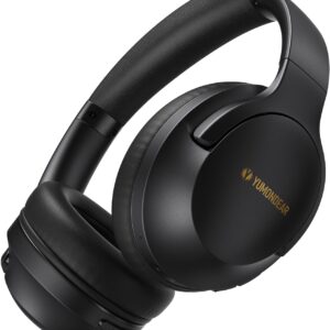 Bluetooth Headphones Over Ear, 80H Playtime Wireless Headphone with 3 EQ Modes, Built-in Mic, Deep Bass, HiFi Stereo Foldable Wireless Headset for iPhone PC Travel Workout Office (Black)